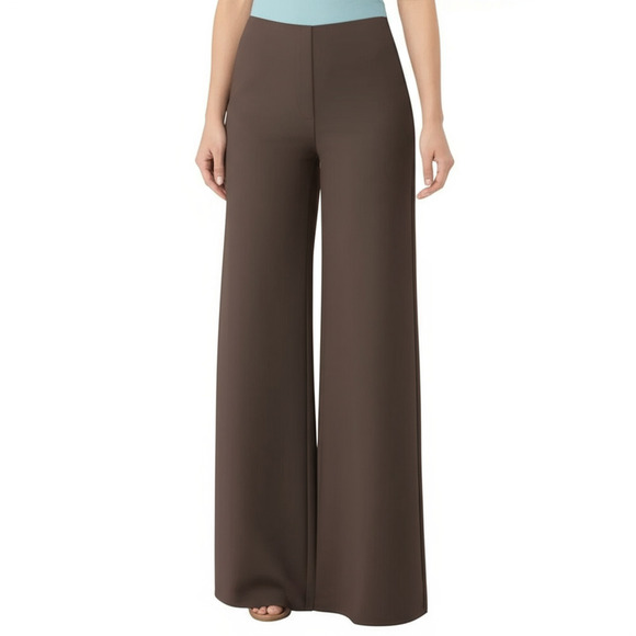 OGL NWT High Waisted Wide Leg Pants Size XS Brown Pull On - Picture 1 of 3